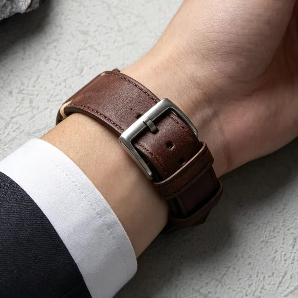 Handmade Italian Pueblo Leather Watch Strap 18-22mm Men’s Vintage Watch Band