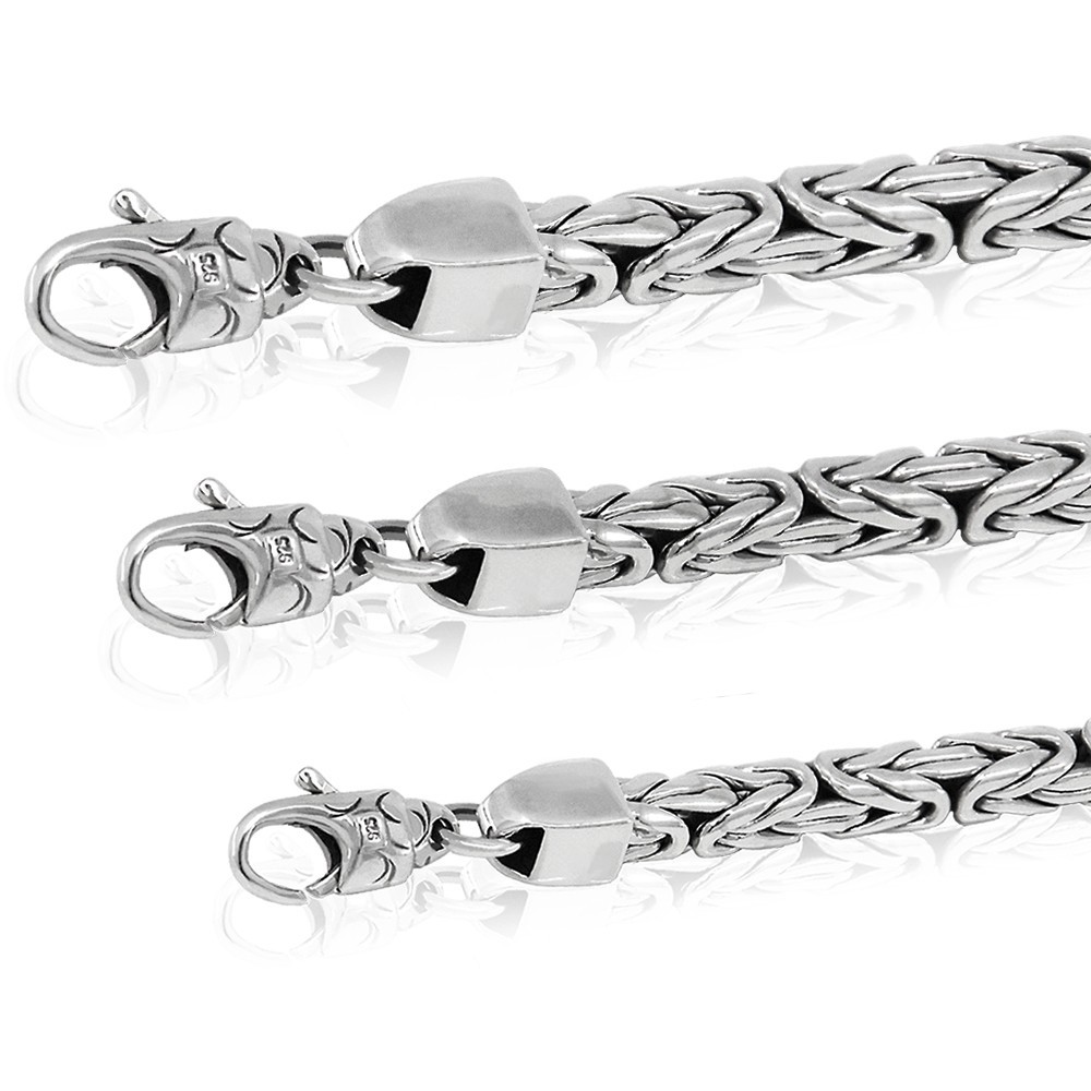 Byzantine chain in different thickness made of Solid 925 Sterling Silver.