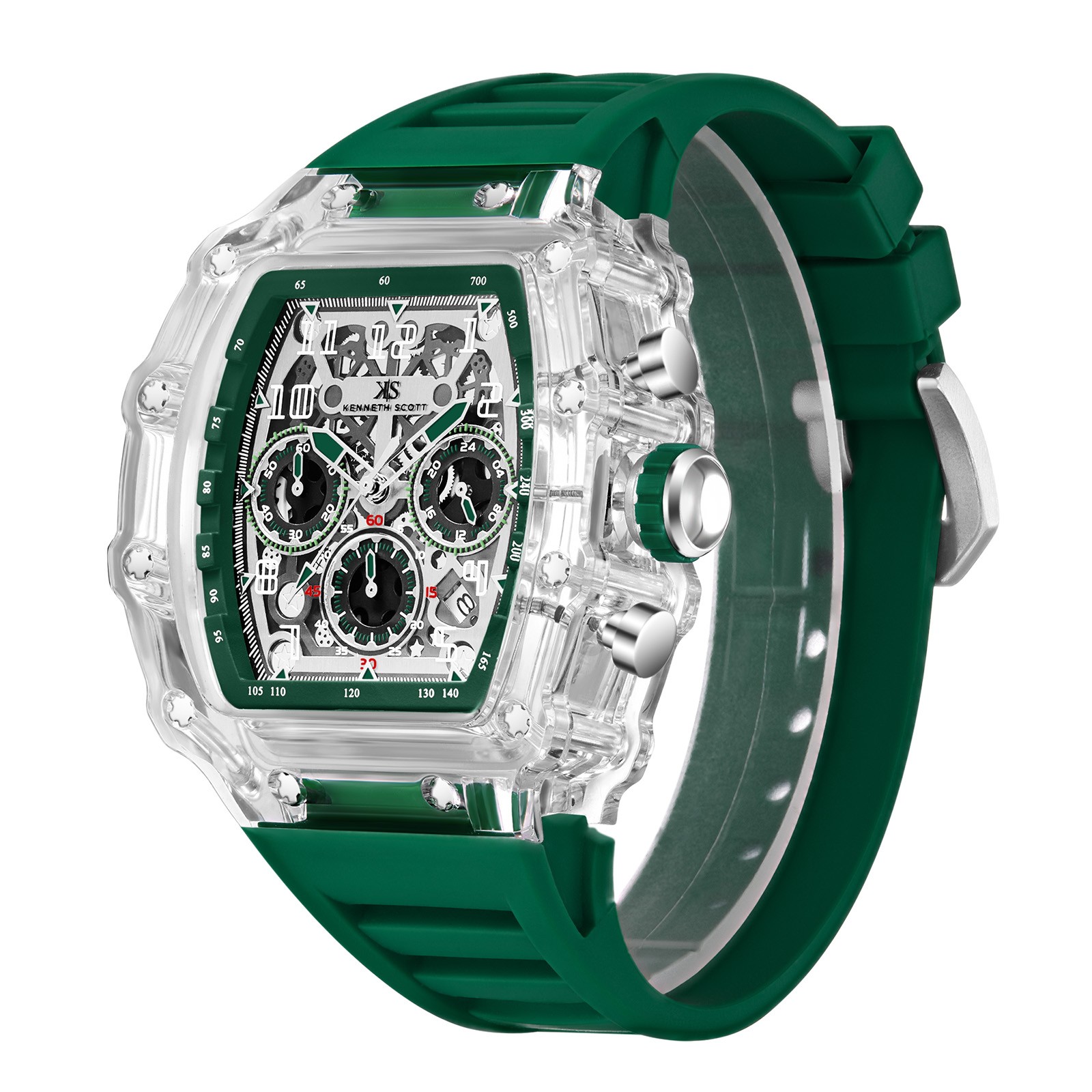 Kenneth Scott Men’s Multi Function Watch | Ivory Dial, 44.3mm, 50 m (5 ATM)