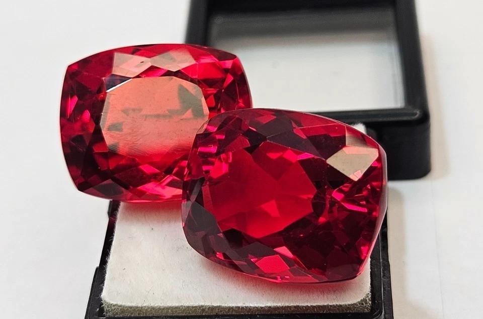 NATURAL Red Ruby Cushion Cut 53-55 Ct Pair Earring Making Loose GEMSTONE