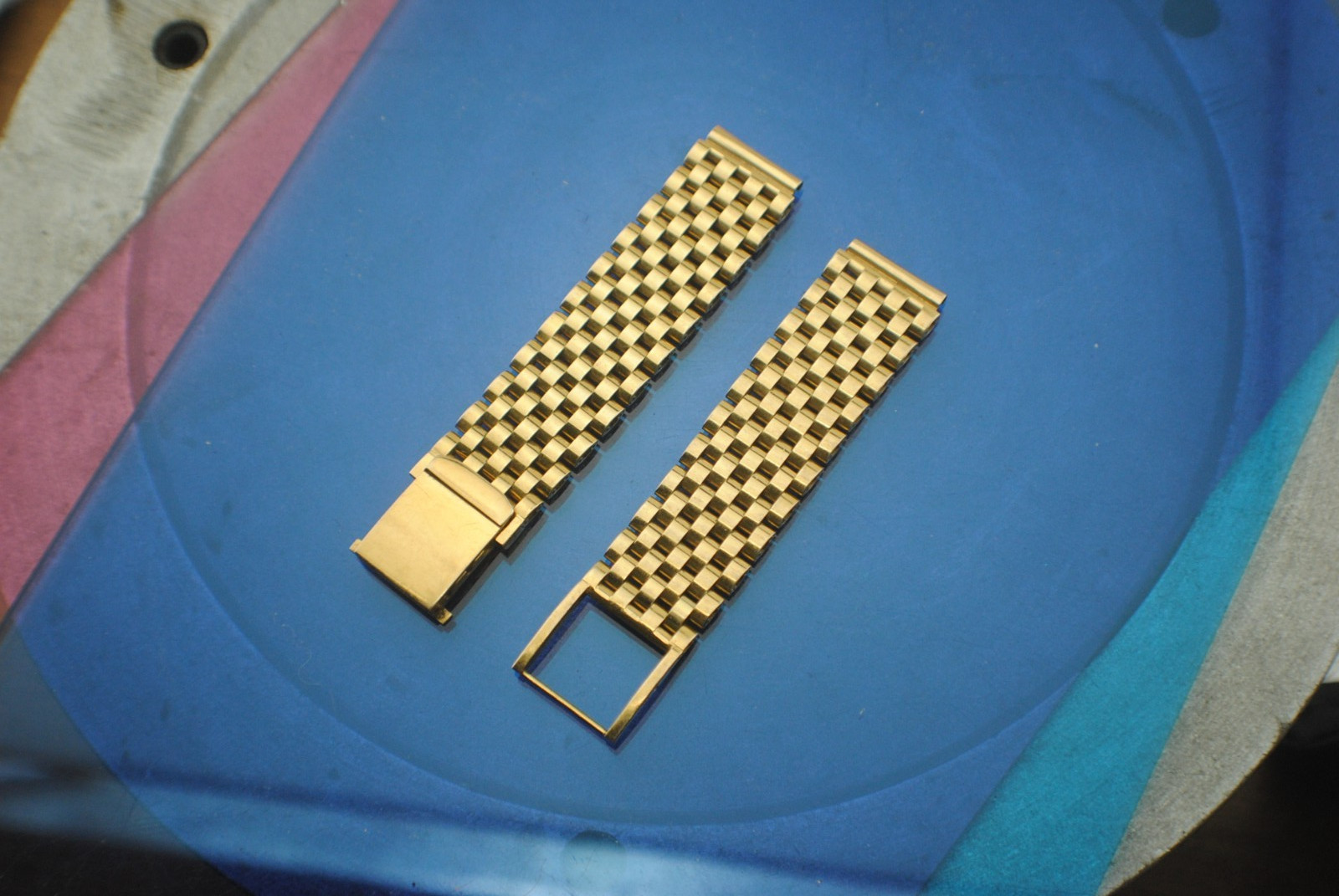 VINTAGE 18K YELLOW GOLD 16MM 46.2 GRAMS BRACELET STRAP FOR 1940S WATCHES 16CM