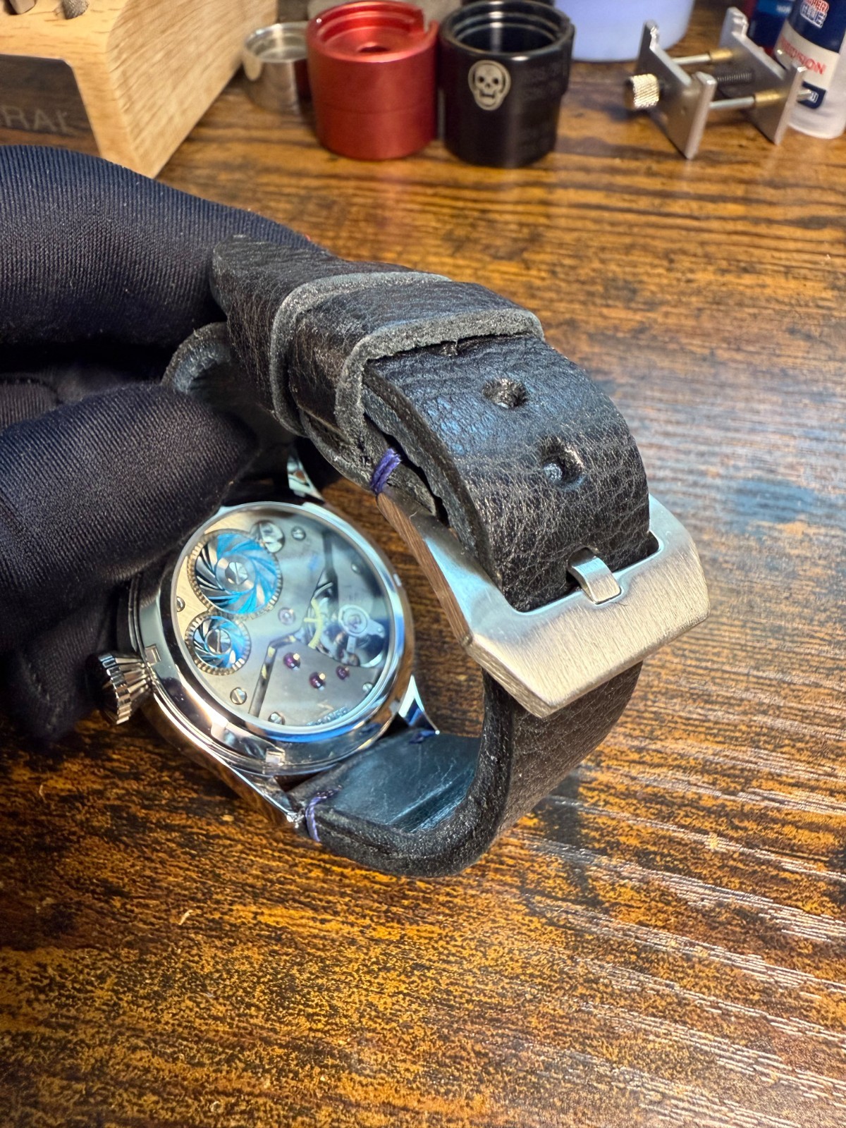 Watch Swiss eta 6498 movement Handmade Strap