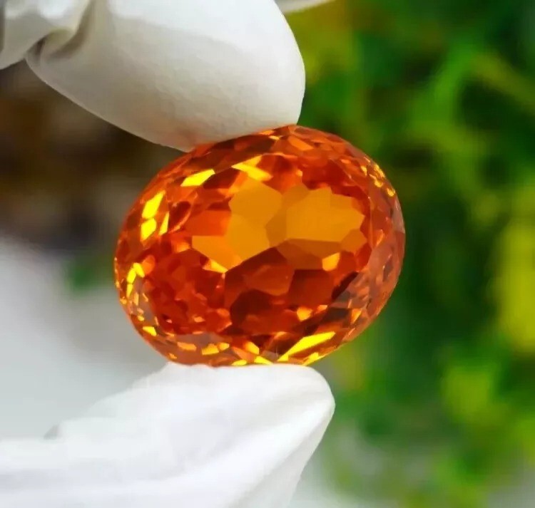 Zircon 90+ Ct Natural Orange EGL Certified Cambodian Oval Cut Loose Gemstone
