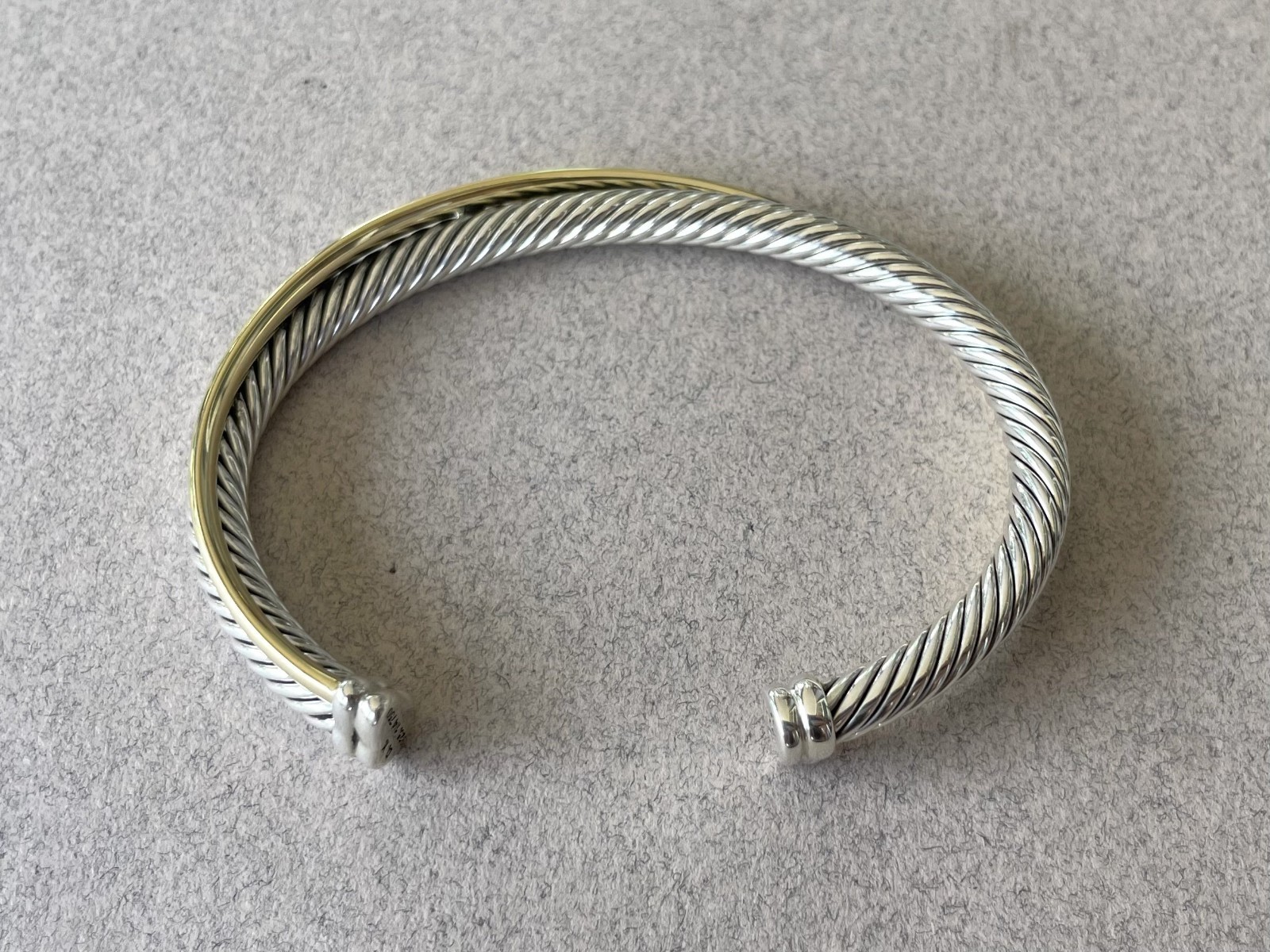 David Yurman Sterling and 18k Crossover Cuff Bracelet