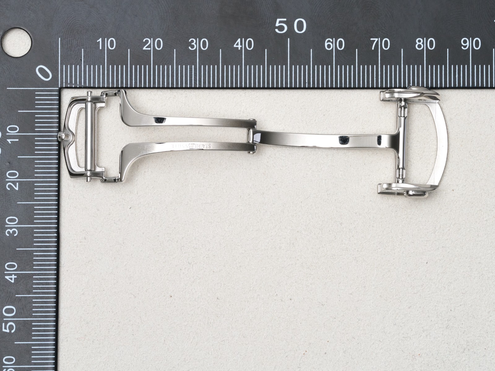 Cartier Deployment Buckle Clasp 18mm Fold Over Button Stainless Steel Genuine