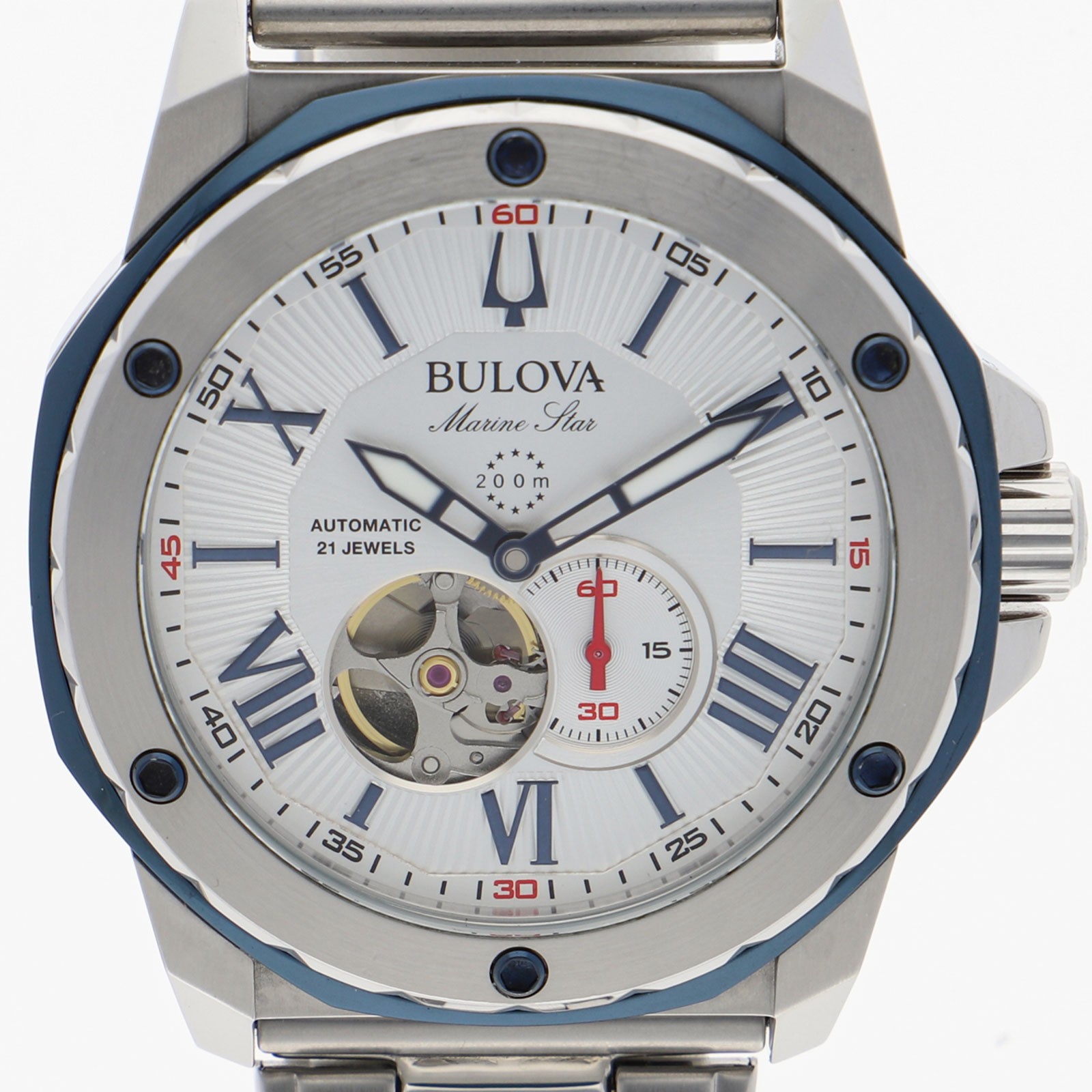 BULOVA ACCUTRON 98A225 Marine star WATCH Silver SS AT