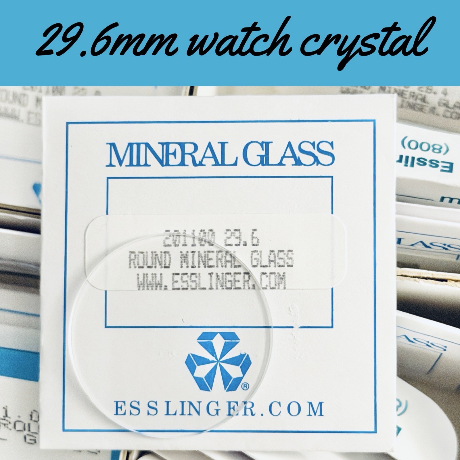 New 29.6 mm x 1 mm Watch Crystal – Flat Round Mineral Glass