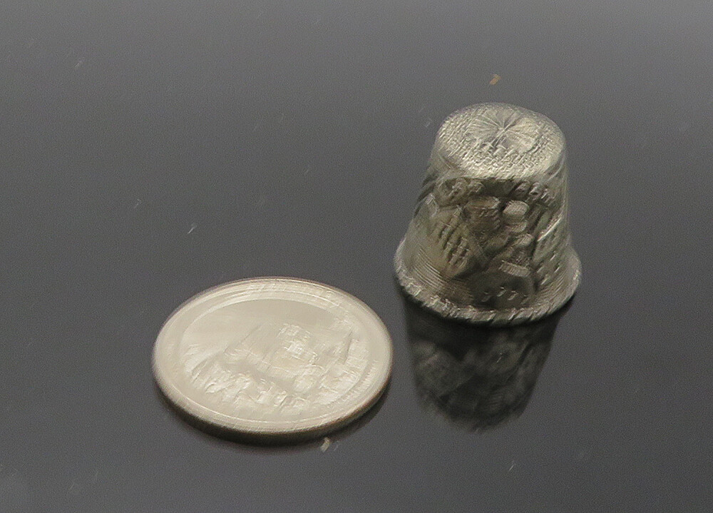 925 Sterling Silver Vintage Dark Tone Las Vegas Sewing Thimble TR2859
