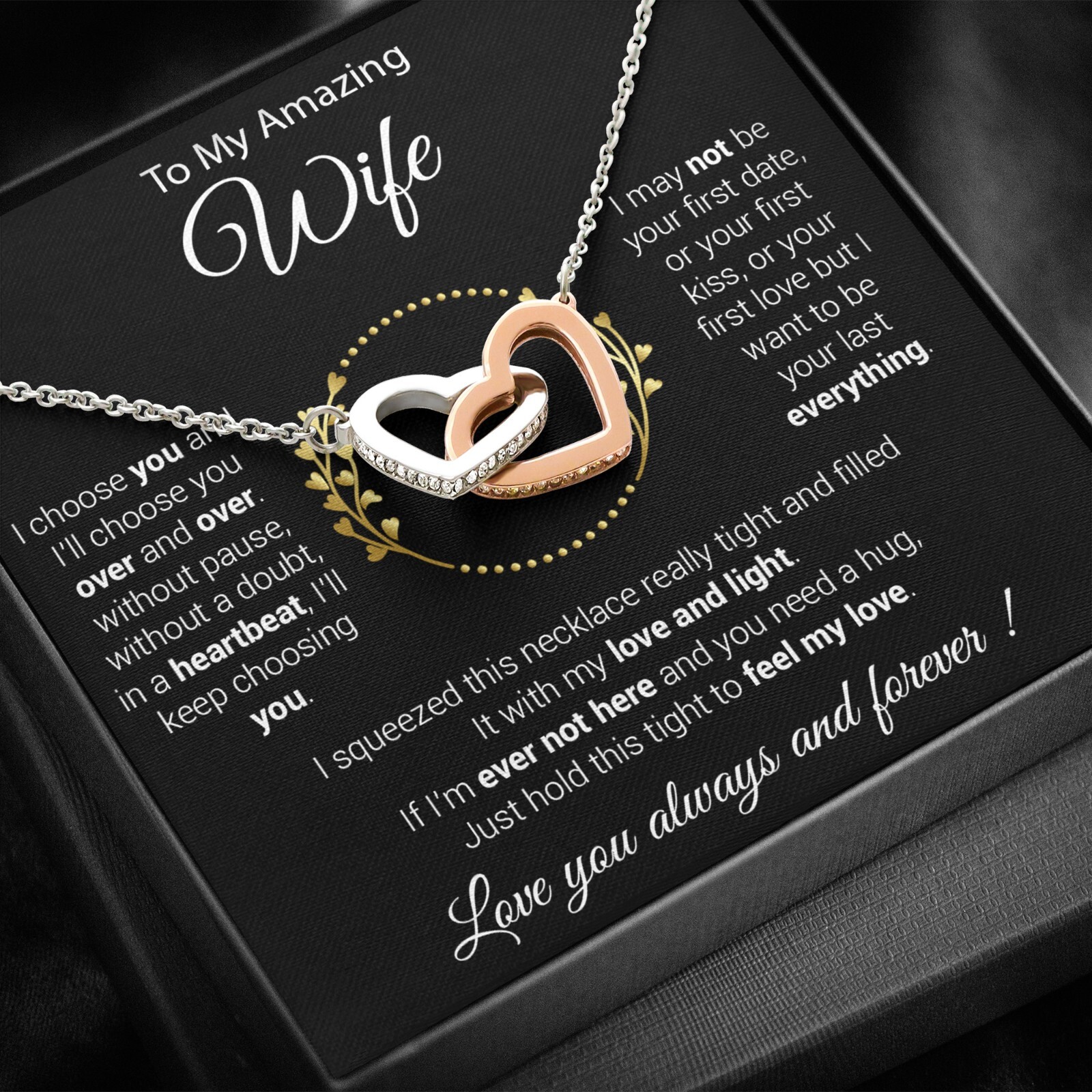 To My Wife Necklace, Mother’s Day Gift from Husband, Wife Birthday Gift