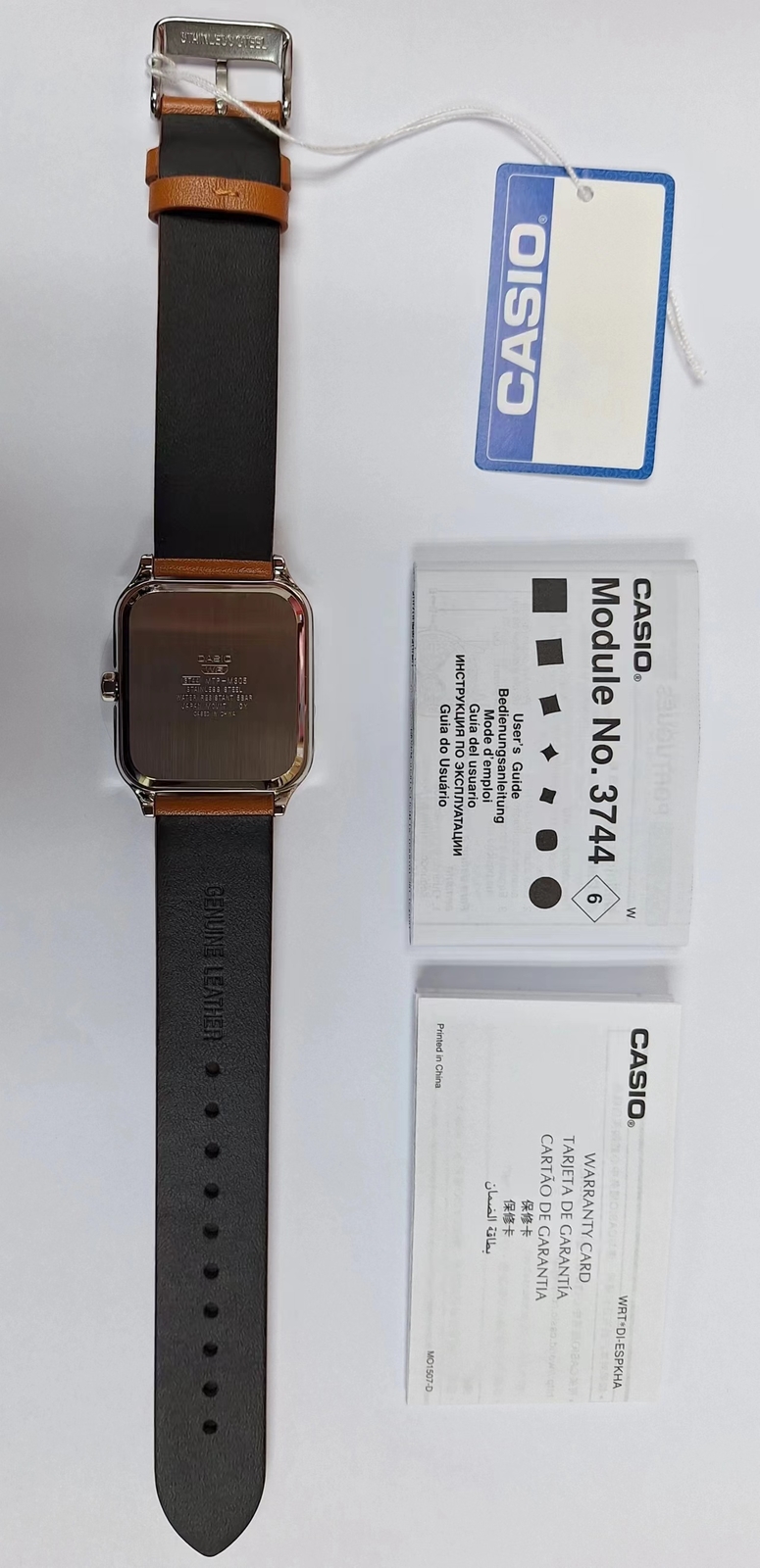 Casio MTP-M305L-1A Moon Phase Quartz Brown Leather Band Men’s Watch MTPM305L1A