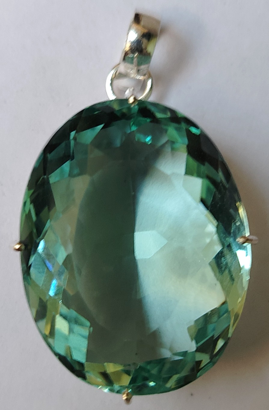 AAA+++ Large Aquamarine 103.50 Ct. Oval Cut 925 Silver Pendant Gift for Women