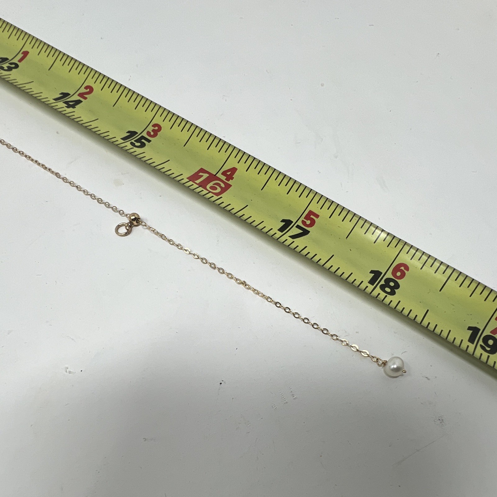 1/20 14K GF Gold Wire Wrap White Pearl Pendant Necklace Cable Chain Dangle