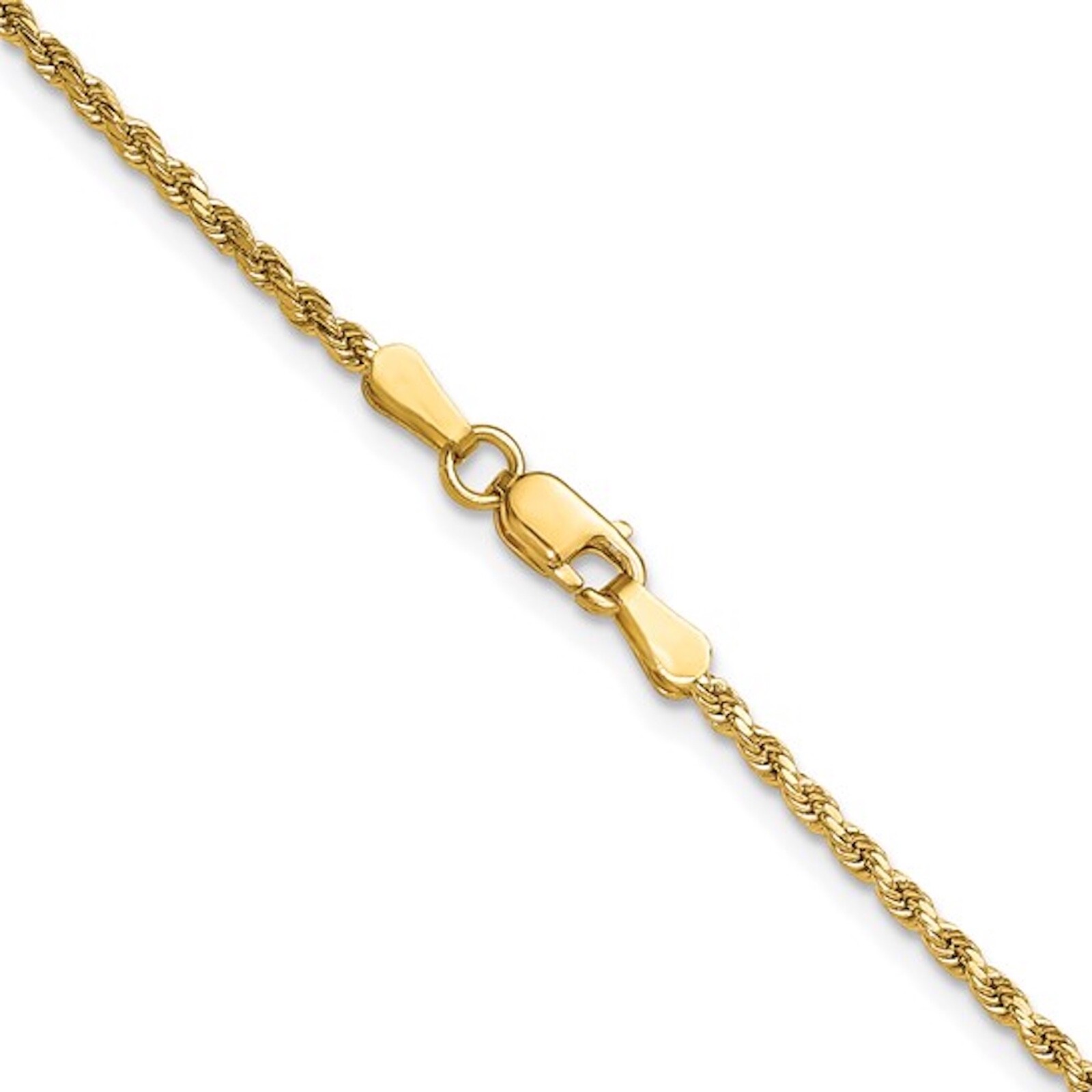 10K Real Gold 2.2mm Rope Chain- 10k Gold Rope Necklace , 10K Unisex Chain- RP040