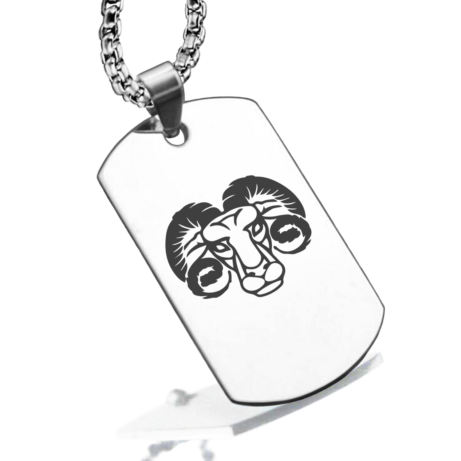 Stainless Steel Zodiac Astrology Horoscope Star Sign Dog Tag Pendant Necklace