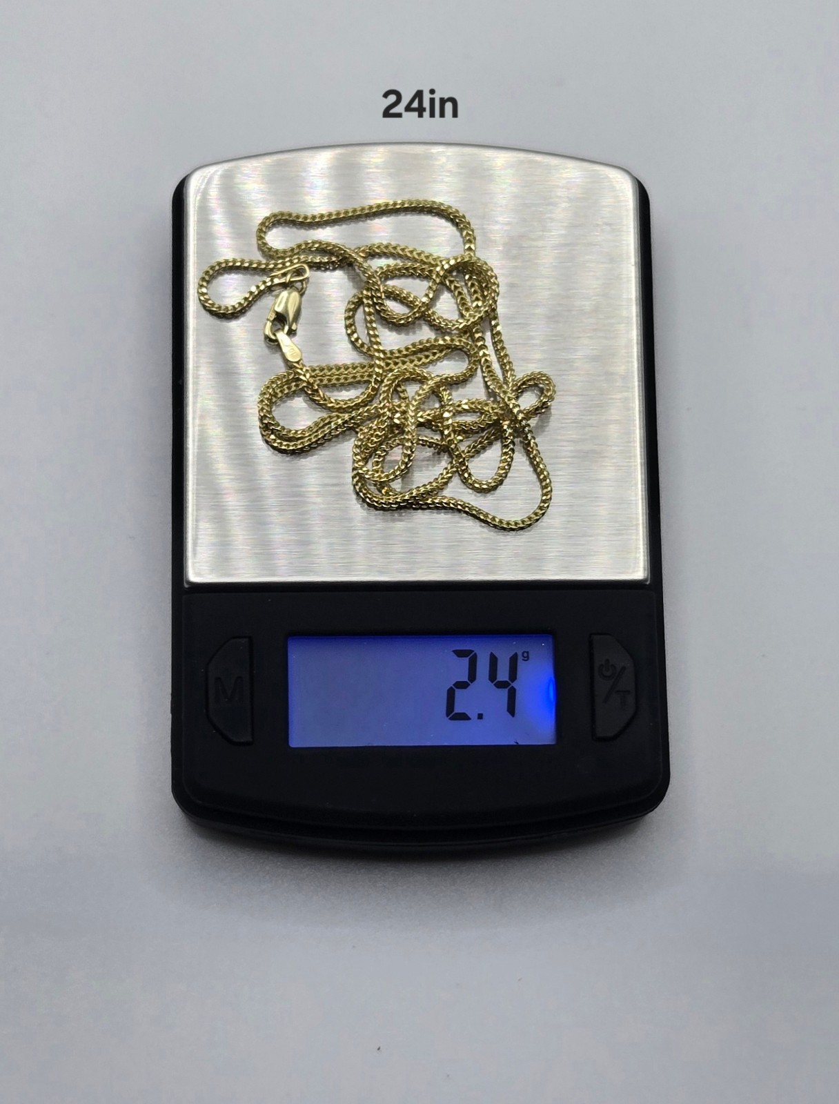 Real 10k Yellow Gold Franco Box 1.5mm Necklace Chains, 18″-24″, Handmade Italy