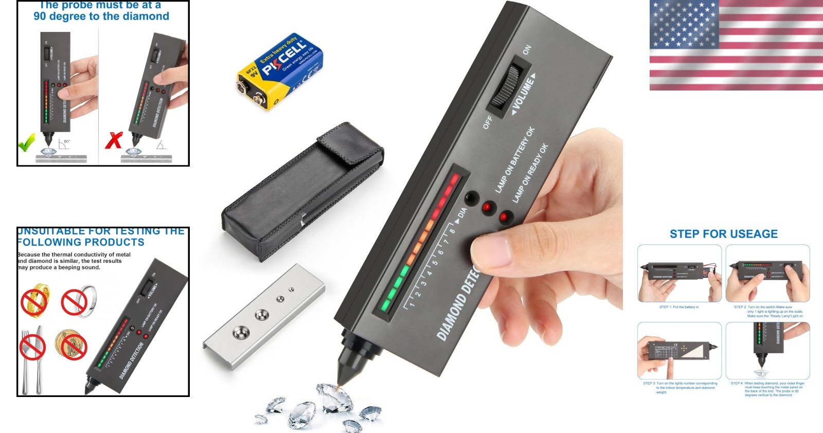 High Accuracy Diamond Tester Pen, Professional Jewelers’ Gemstone Detector