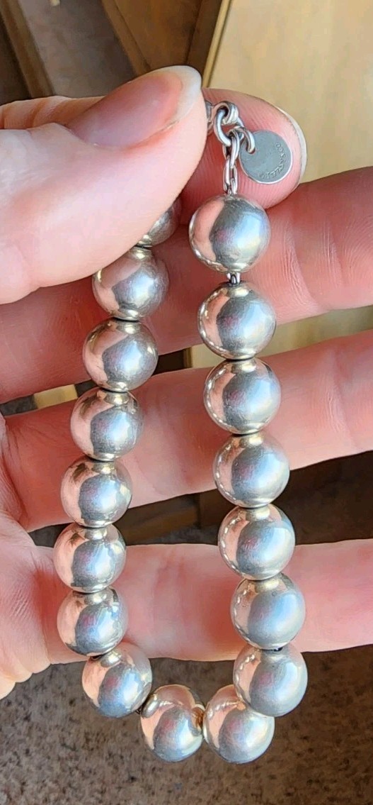Tiffany & Co. Tiffany HardWear 6.25 in Beaded Bracelet 925 Sterling Silver