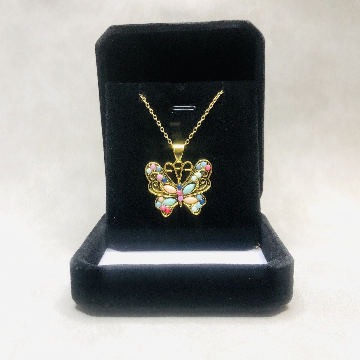Colorful Butterfly Charm Necklace