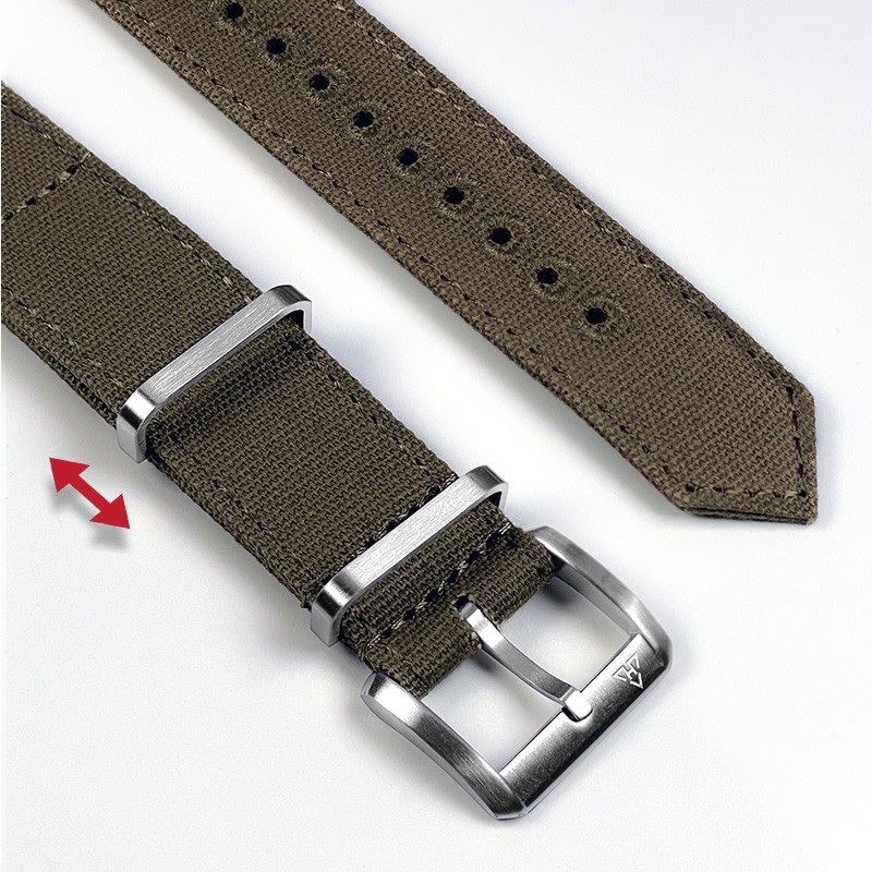 20mm Vintage Military Olive Drab Canvas Watch Strap OD#7 WWII