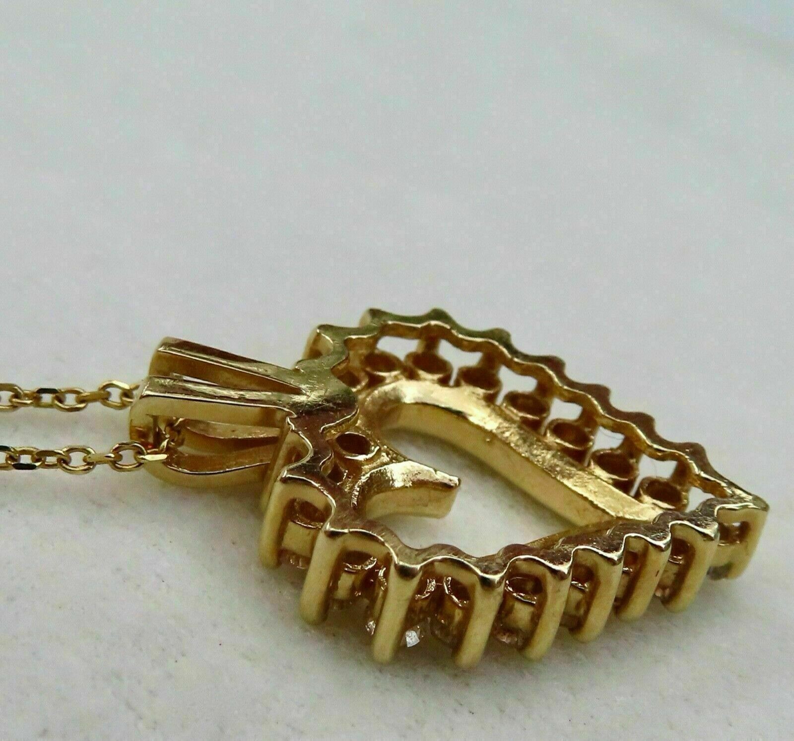 1CT Round Lab-Created Diamond Heart Pendant For Womens 14K Yellow Gold Plated