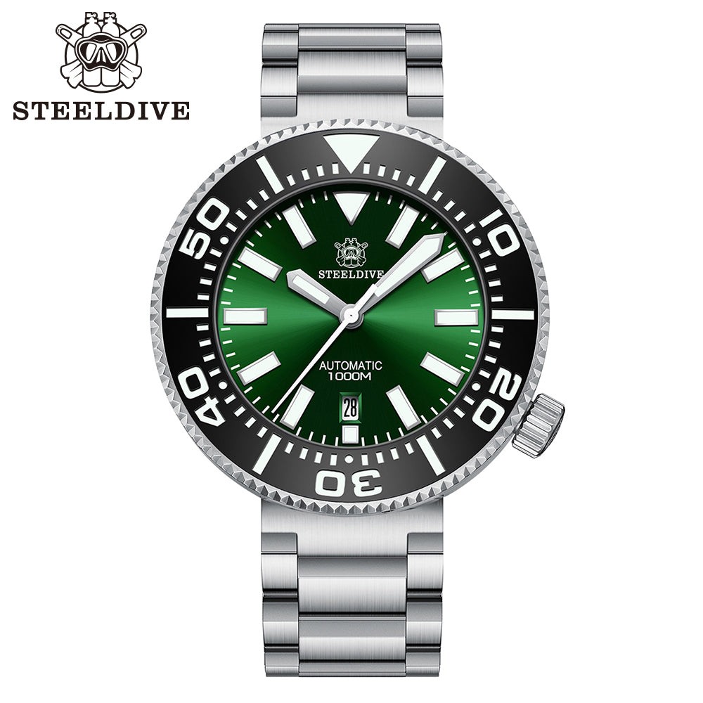 STEELDIVE SD1976P Mens 48mm 1000M Automatic Dive Watch NH35 Sapphire Steel