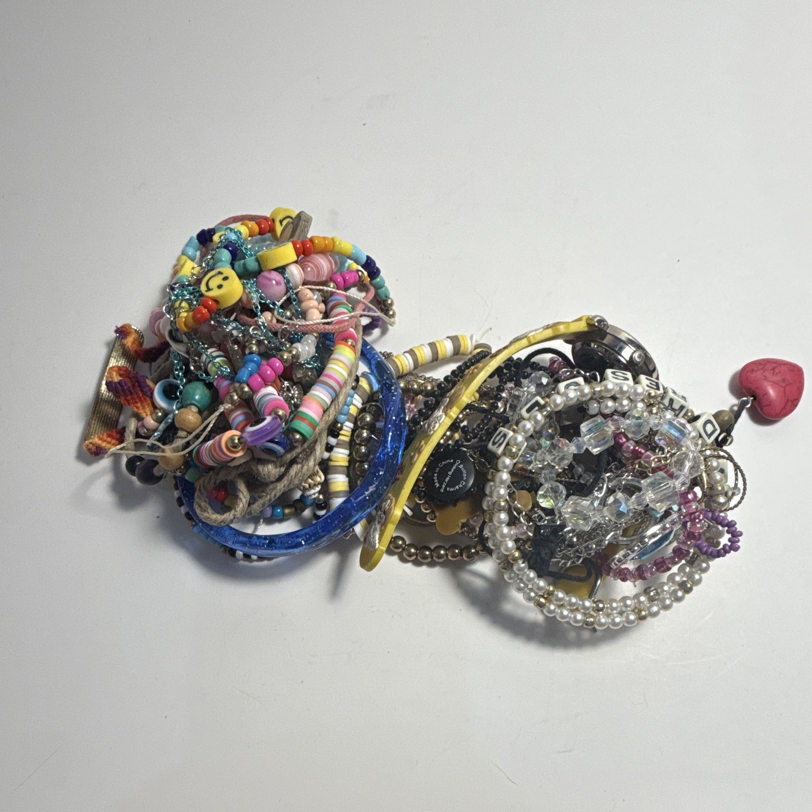 Unisex Kids Fashion Jewelry Mixed Lot Multicolor 25+ Bracelets Necklaces Charms