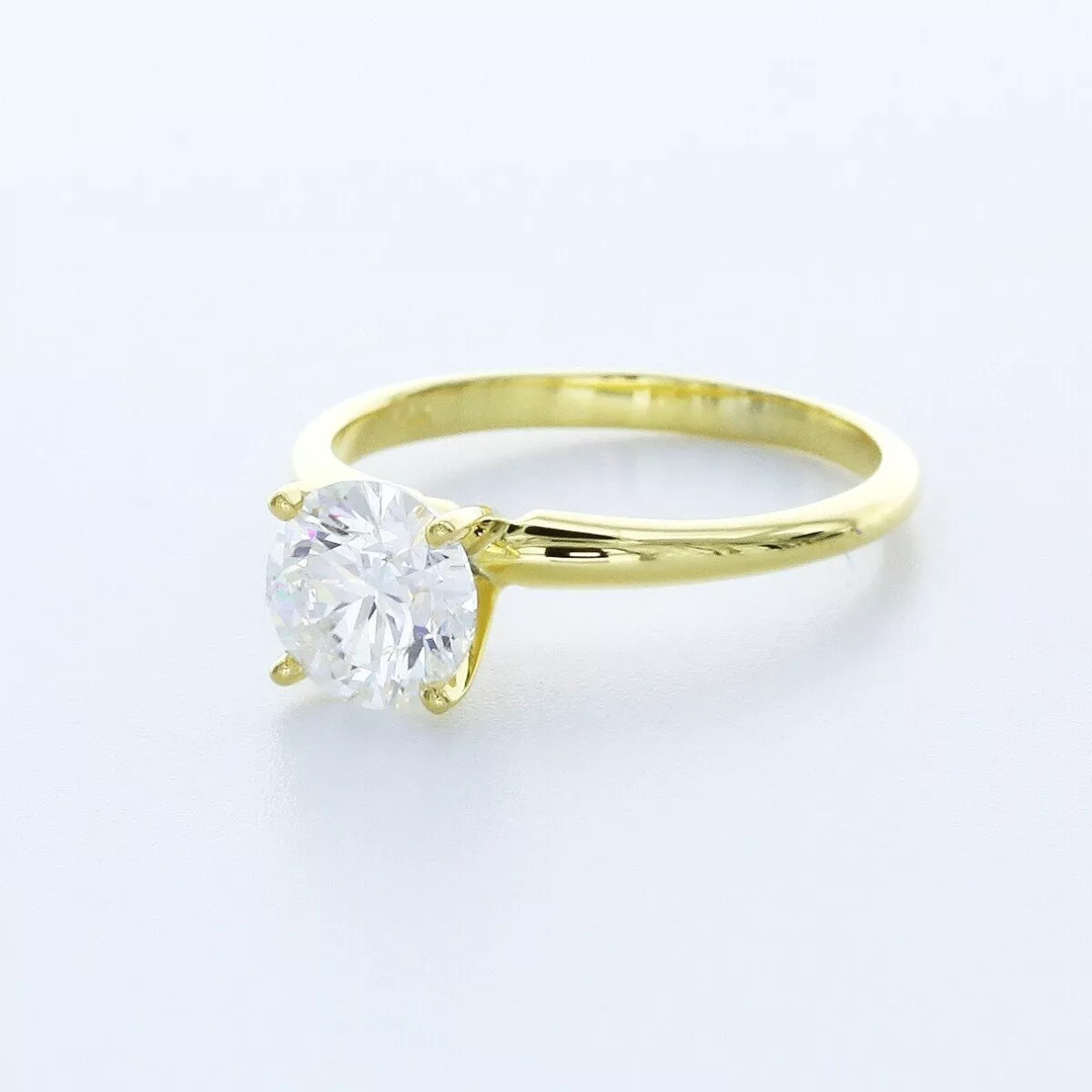 Solitaire Engagement Ring 14K Gold Petite Round 1.60 CT Lab-Grown Diamond F VS1