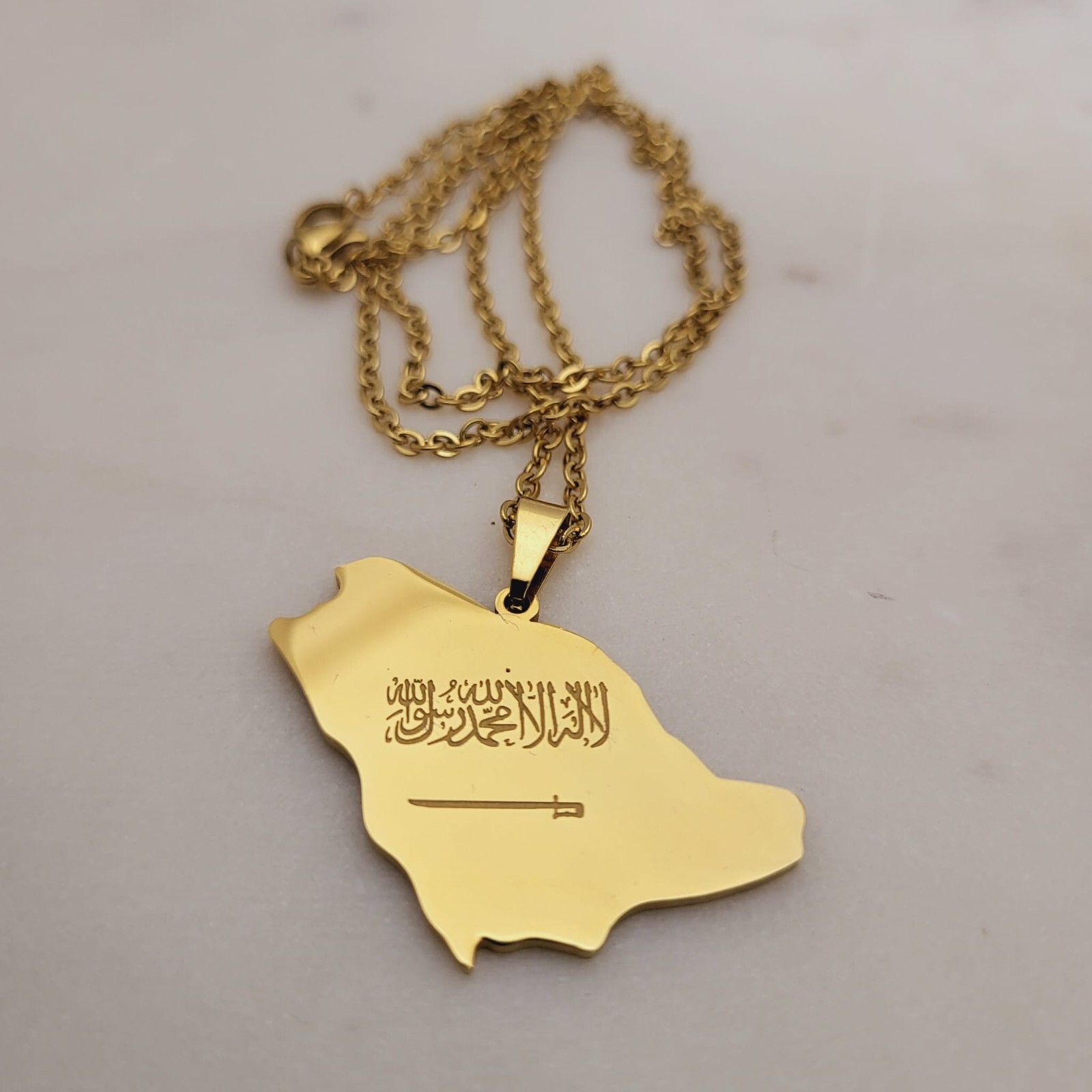 Saudi Arabia Map Pendant Necklace for Men Women Girls Boys. Saudi Party Wear.