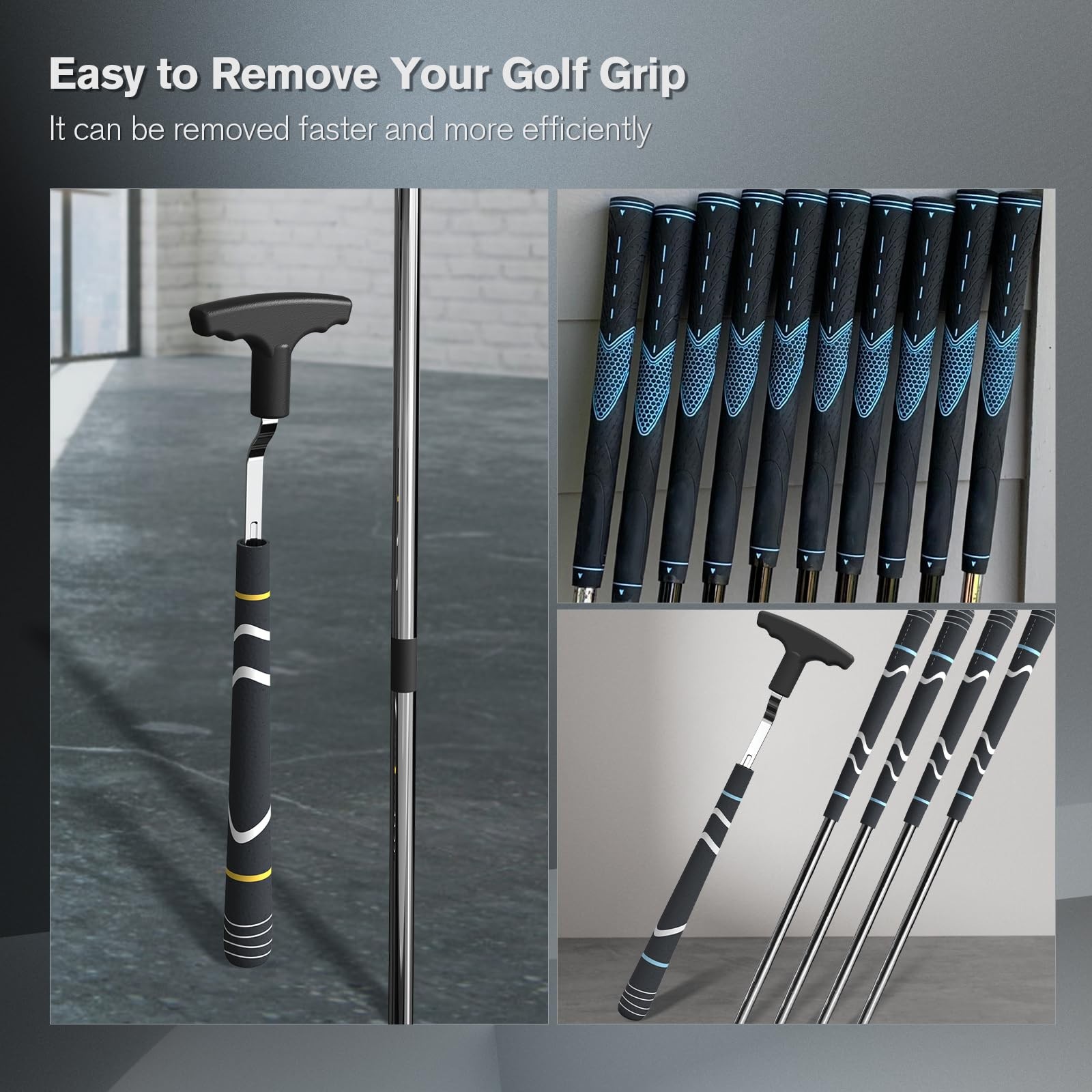 Natupal Golf Grip Removal Tool, V-Groove Grip Remover Saver 11″ for Standard Len