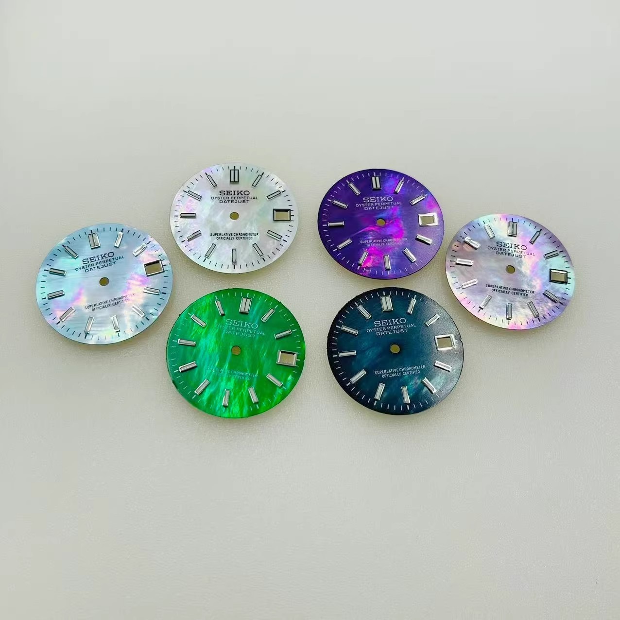 For Seiko 28.5mm Watch Dial Blue Green Luminous Fit NH35 NH36 Movement Parts
