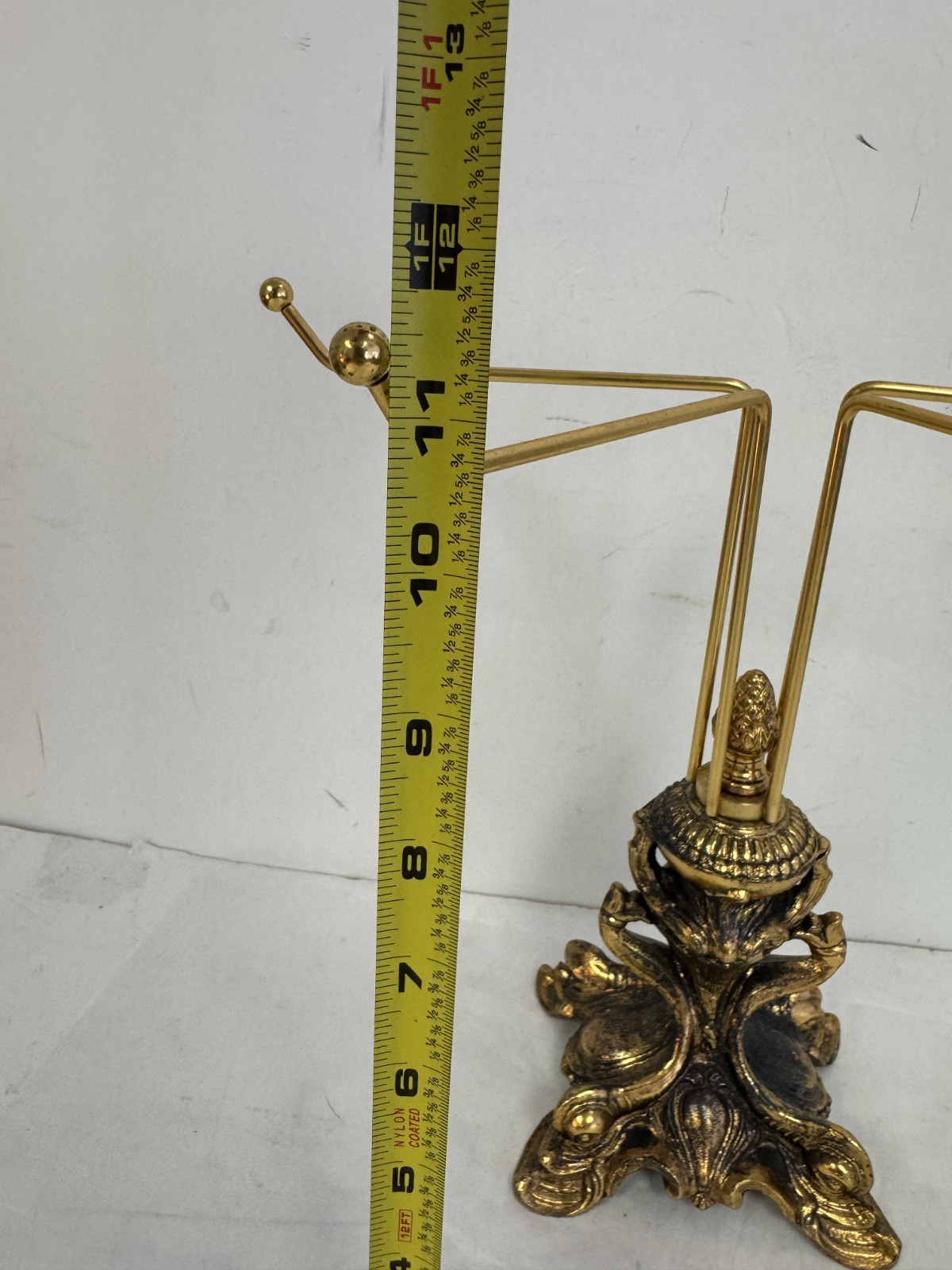 Hollywood Regency? Gold Jewelry Display Towel Hanger VTG 11″H x 12″W Koi fish