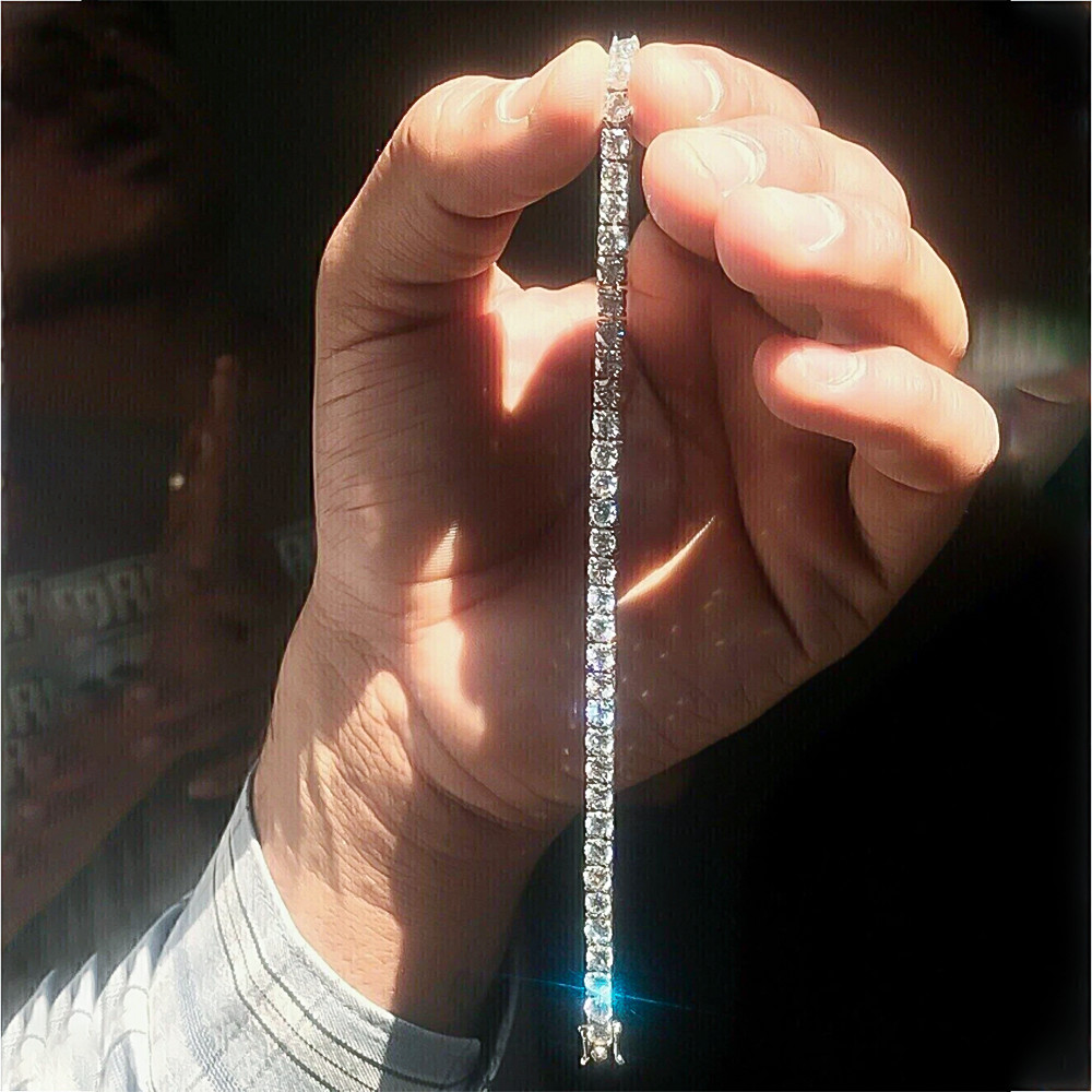 Dazzling 925 Sterling Silver Lab Grown Diamond 5.2ct Round Bracelet Certified