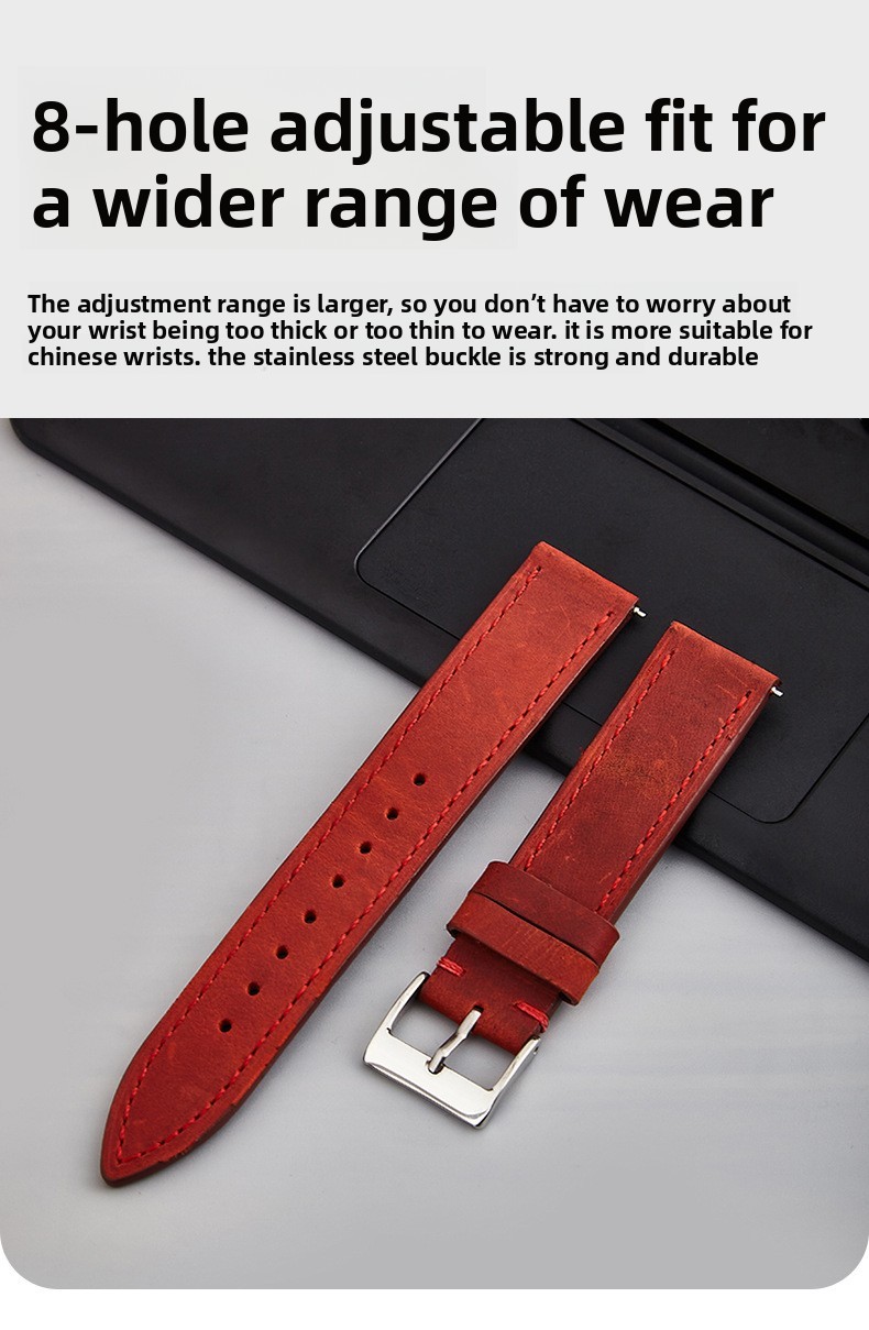 Vintage cowhide genuione leather watch straps mens band 18 19 20 21 22 24mm