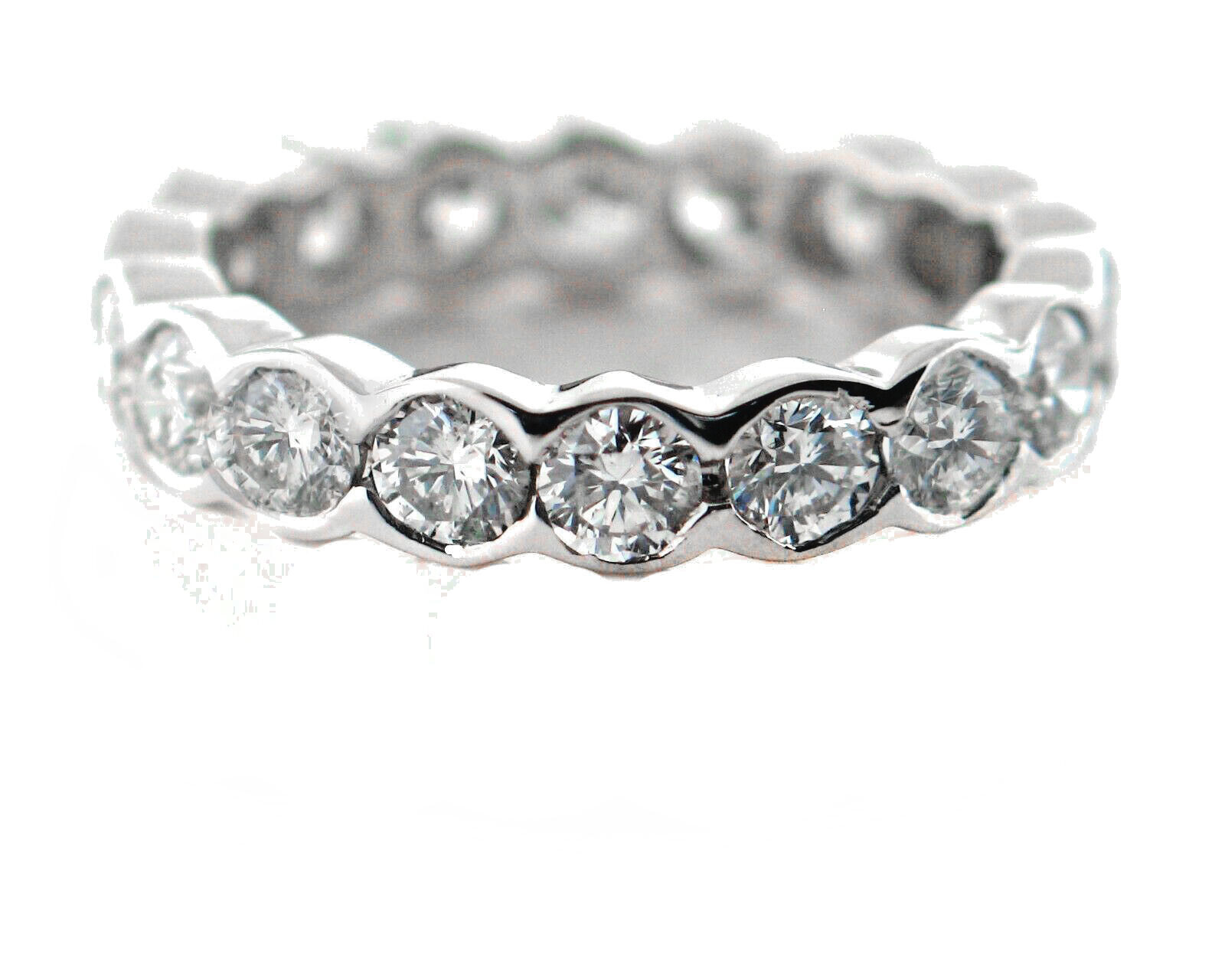2.88 CT Natural Round Cut Diamond Lady’s Eternity Band VS2-SI1/F 14K White Gold
