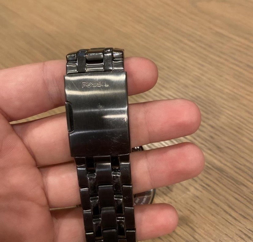 Fossil Twist Men’s Automatic Semi-Skeleton Silver Dial Black Steel 44mm 50m