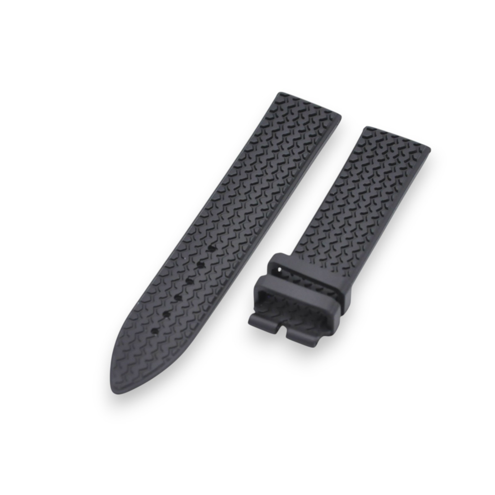 23mm Black Rubber Strap For Chopard Mille Miglia