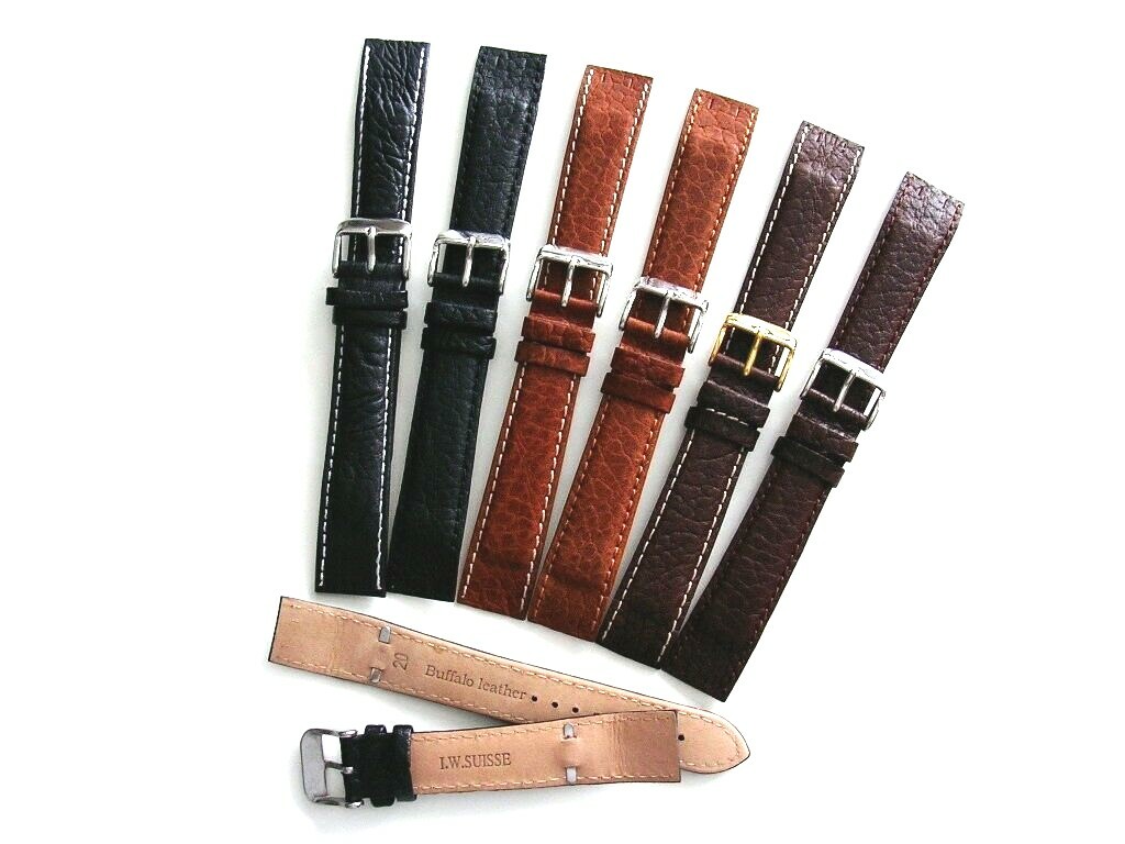 Buffalo calf Open End wire lug Leather watch band strap IW SUISSE 16 18 20 22mm