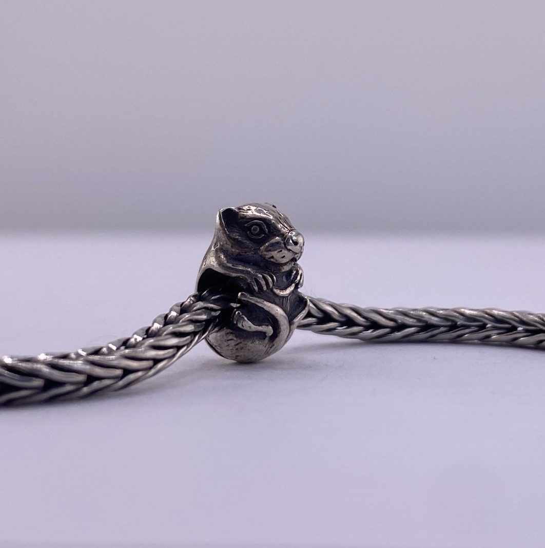 RW 925 Sterling Silver Chipmunk Critter Charm Bead Animal