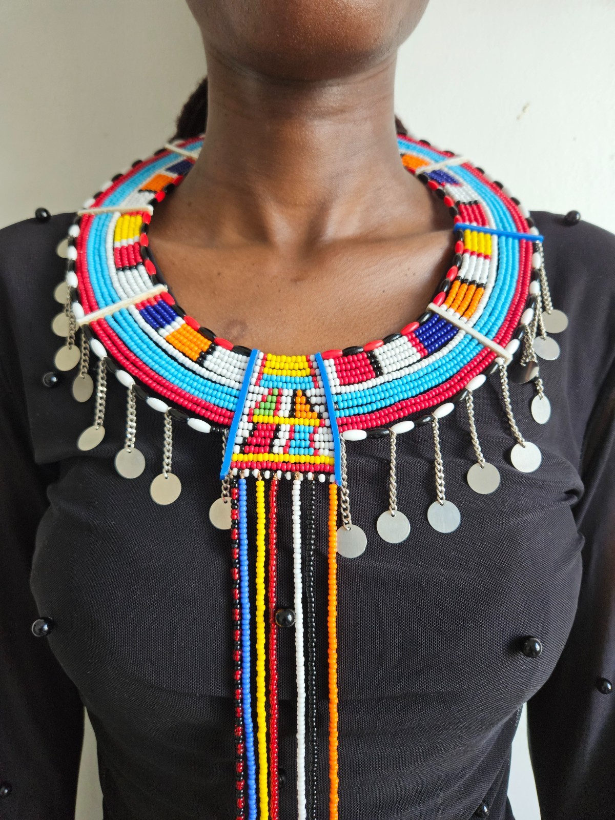 African Maasai Beaded Wedding Necklace –Handmade Tribal Collar Statement Jewelry