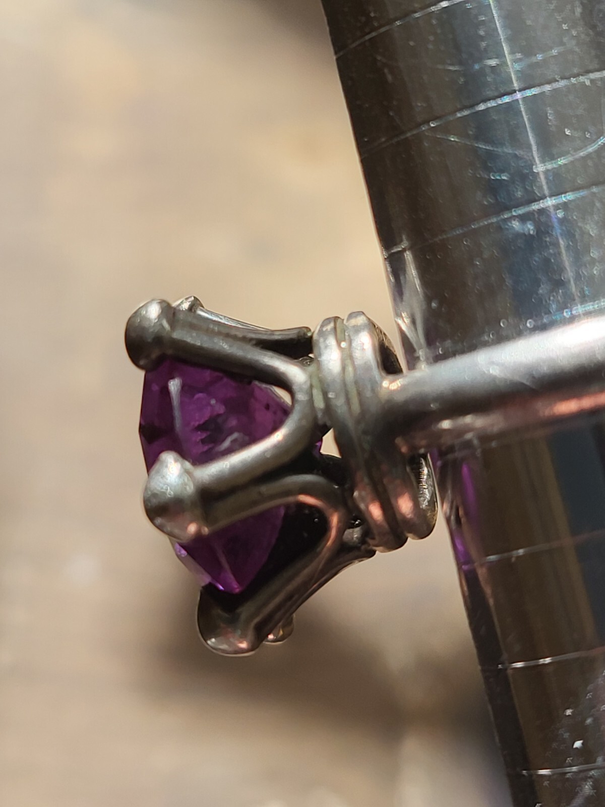Large Purple Topaz Sterling Ring Size 6.75 Brilliant Cut 7.9g Statement 13.7mm