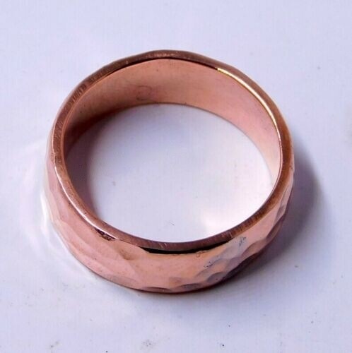 Pure Copper Hammered Men’s Handmade Jewelry Band Ring Perfect Valentine’s Gift