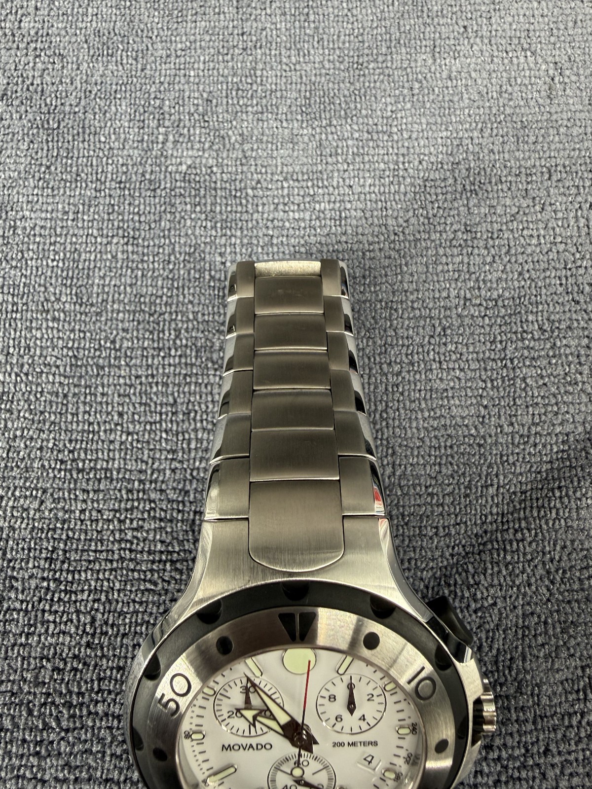 Movado Series 800 2600021 Mens White Dial Chronograph Watch