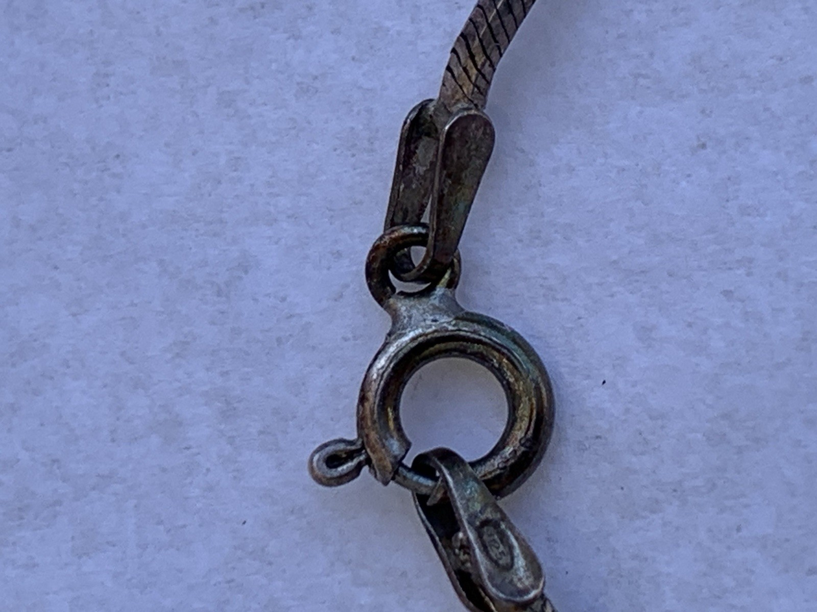 Vtg Sterling Silver Butterfly Pendant Snake Chain 18”L 8.6gr Needs A Polish