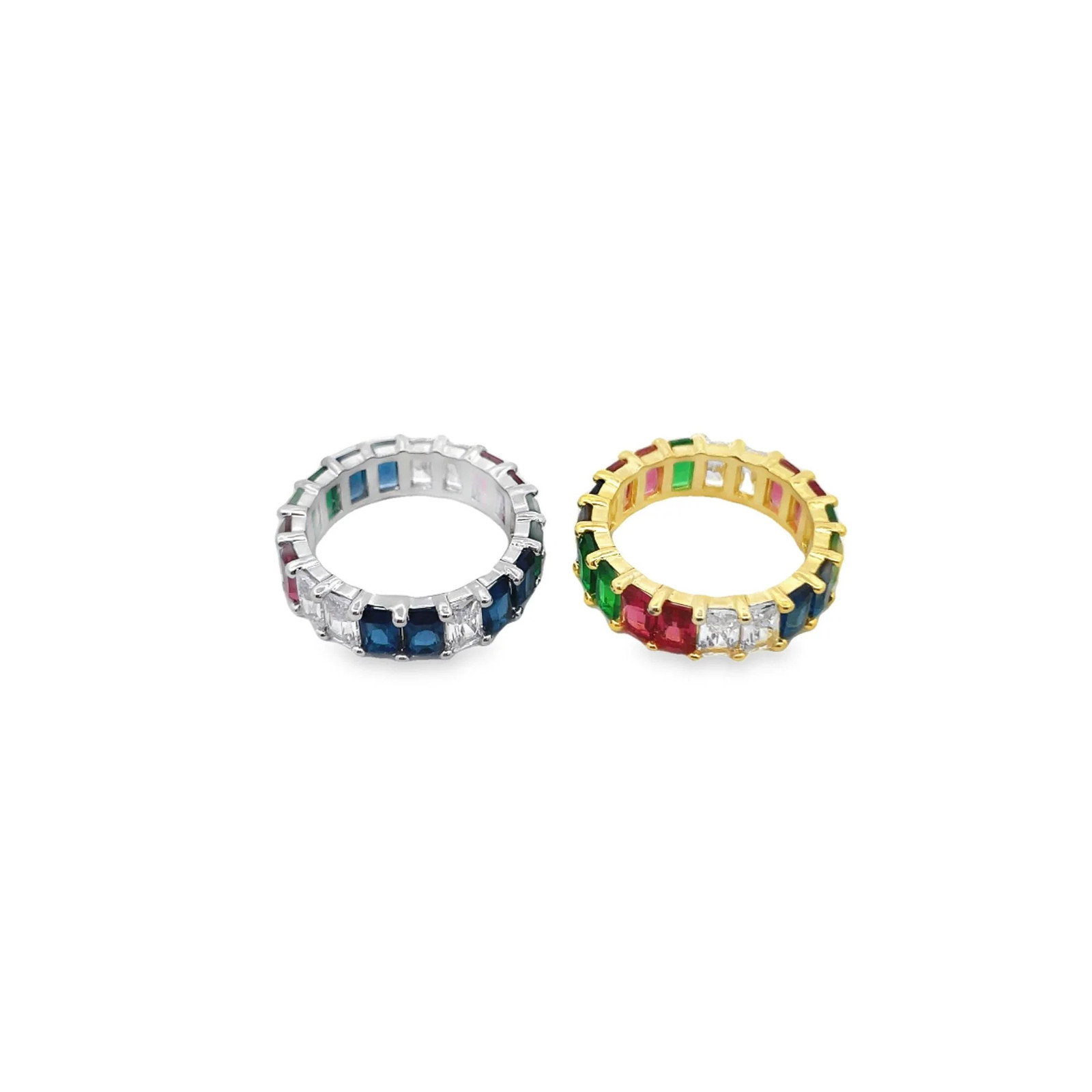 Rainbow Multicolor CZ Stones Ring (D55)