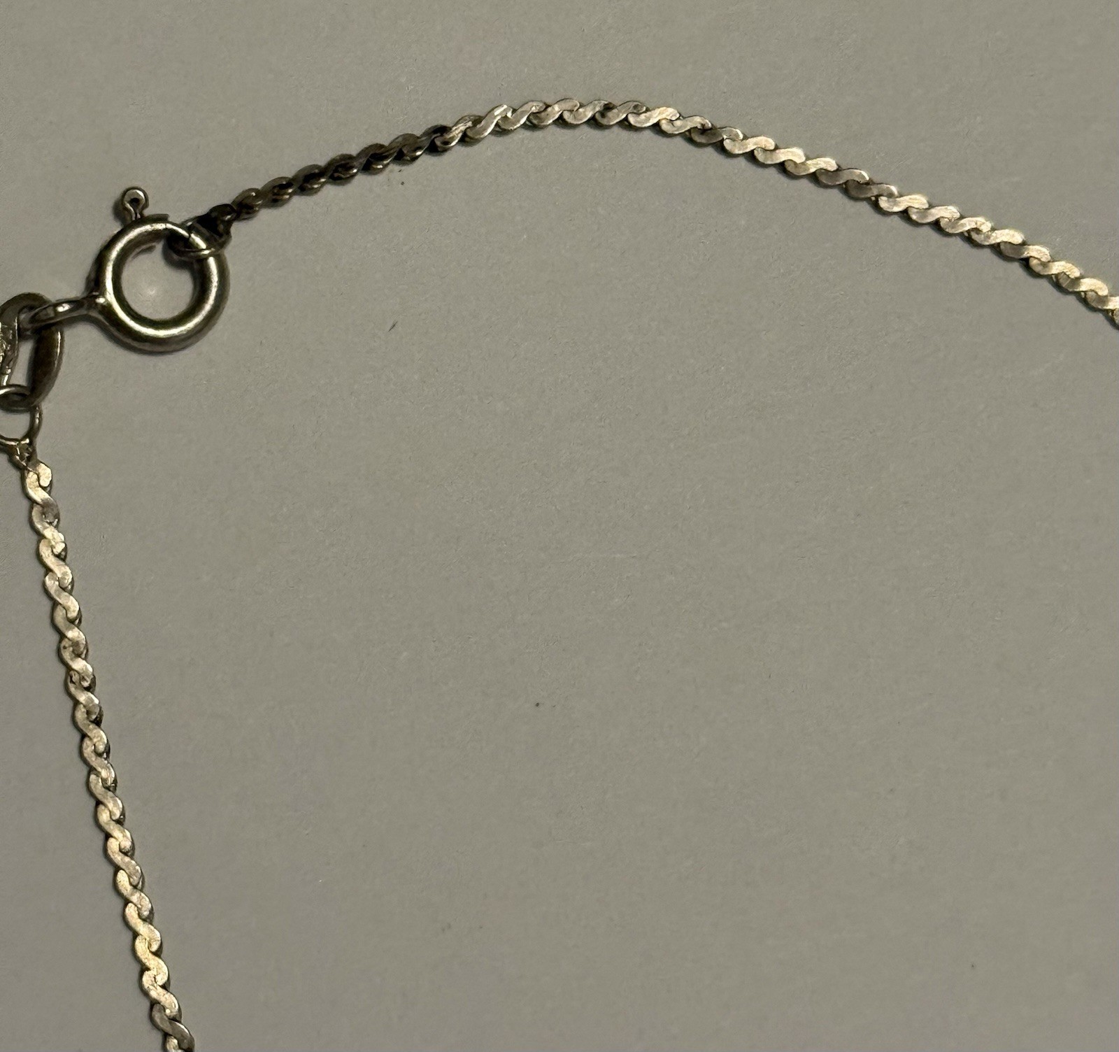 Vintage UnoAerre Italy 925 Sterling Silver Serpentine Flat Link Chain Bracelet7”
