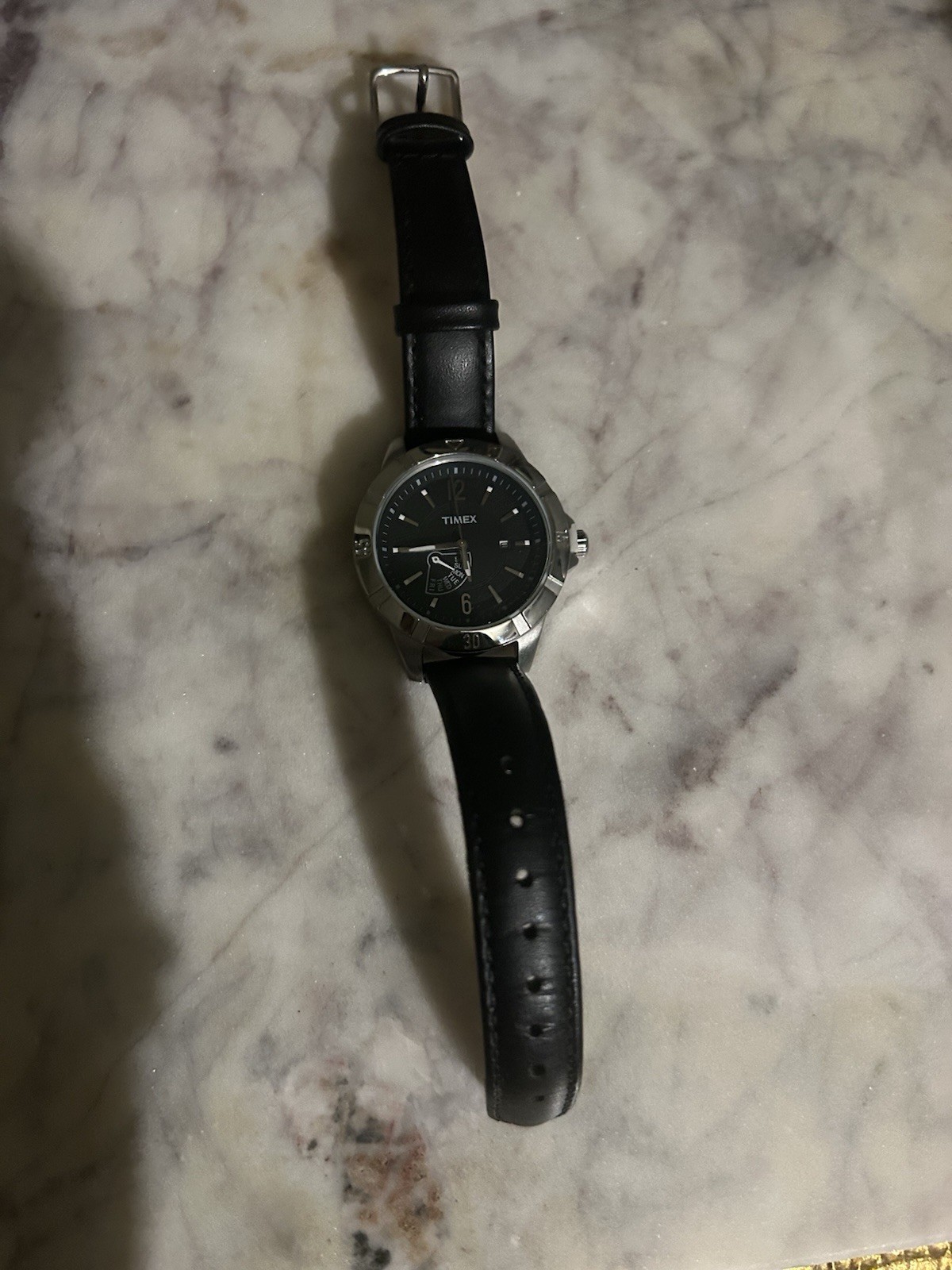 Timex Watch With Black Lather Band