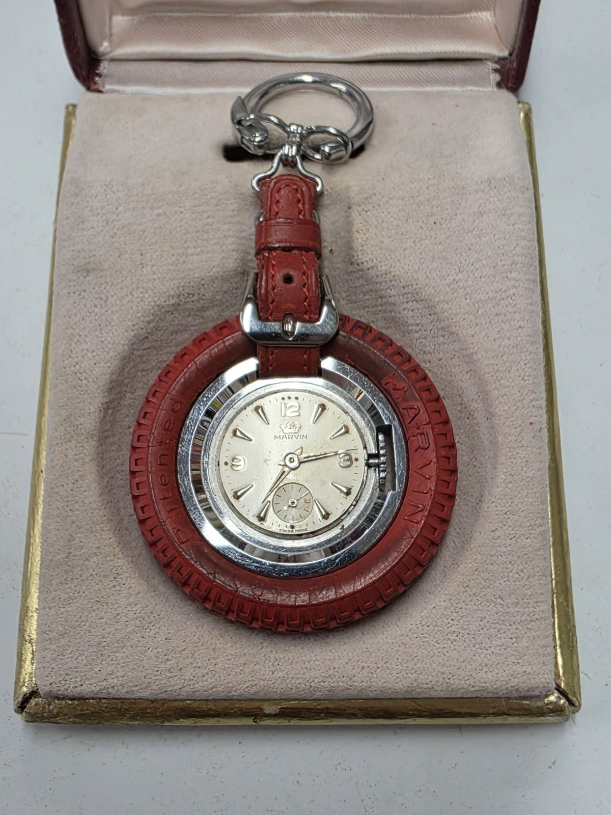 Vintage Swiss Mechanical MARVIN Tire Keychain Watch [No. 1]