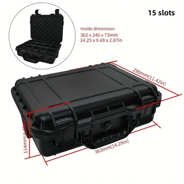 Waterproof 8/15 Slots Watch Storage Box Hard Case Protection Travel Carry Luxury