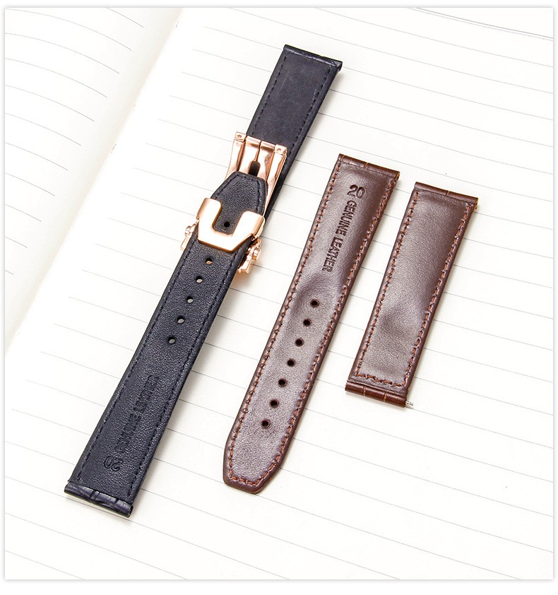 Quality Genuine Leather Watch Strap Mens Band 20 22mm for Maurice Lacroix Pontos