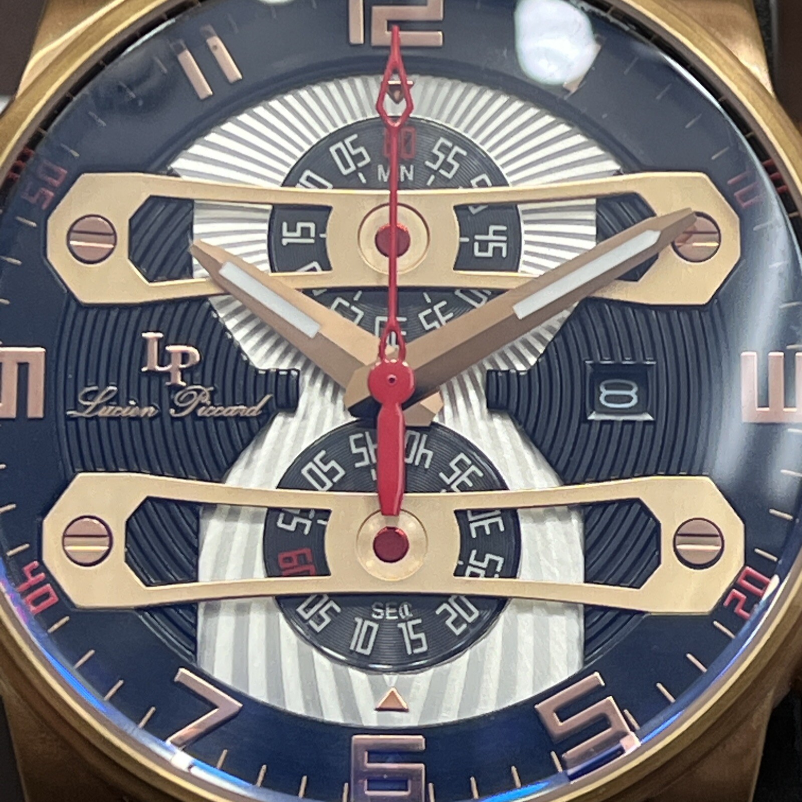 Lucien Piccard Rose Gold Tone Chronograph LP-40045 3ATM Watch
